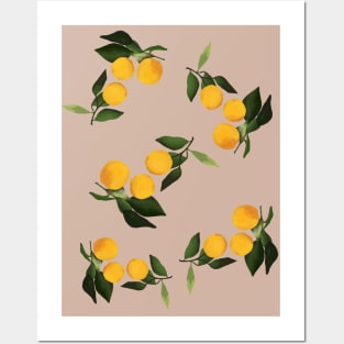 Lemons pattern mood happy citrus nude Posters and Art